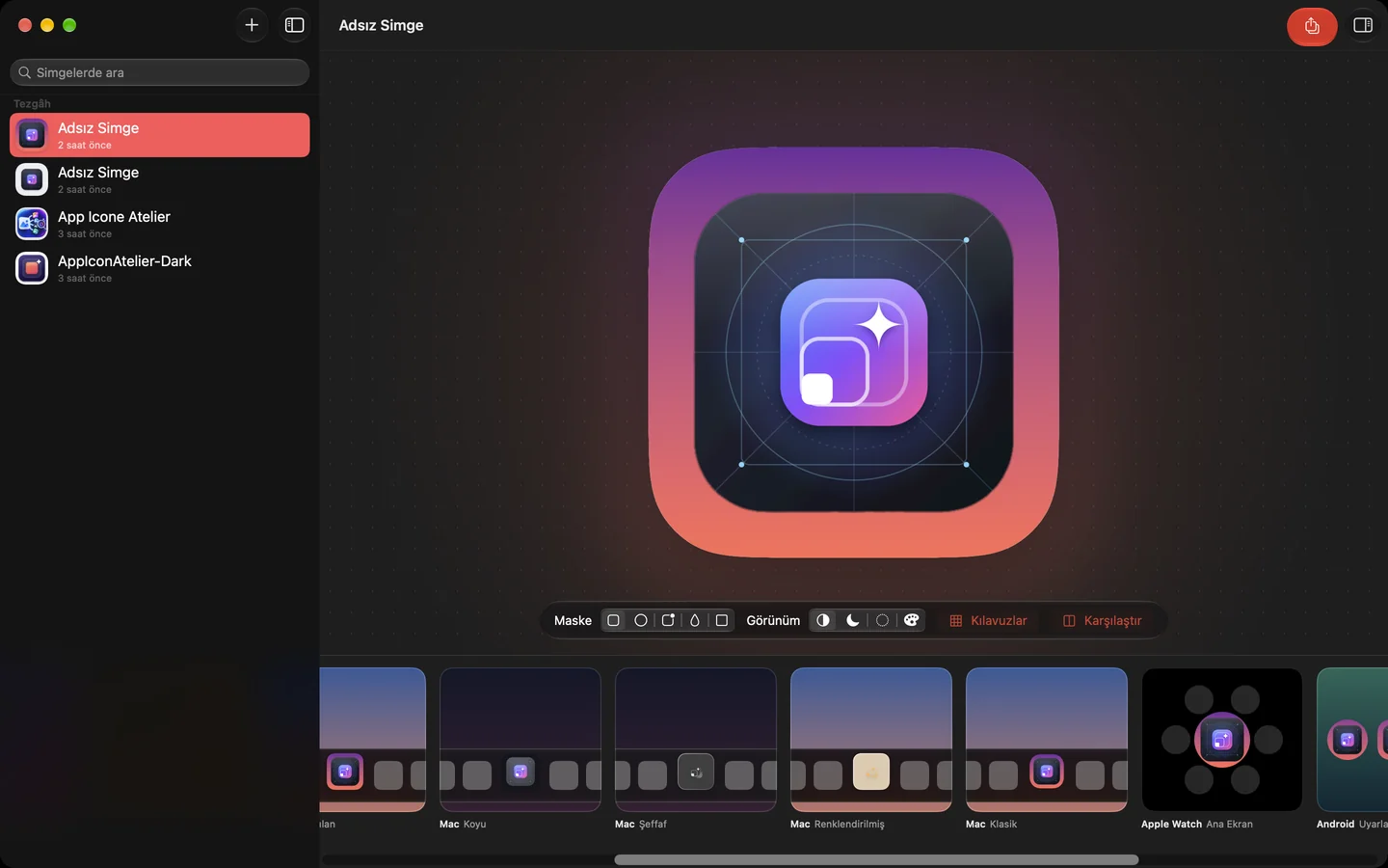 Mac Dock ön izlemeleri