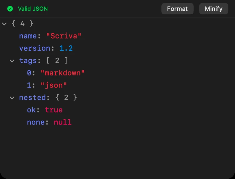 Açılıp kapanan JSON ağacı
